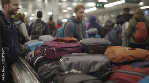 Luggage Conveyor Belt at an International Airport