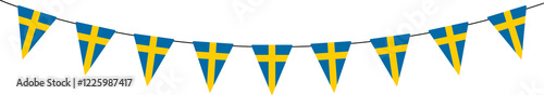 Fotografía Sweden National Day bunting garland, Swedish pennants