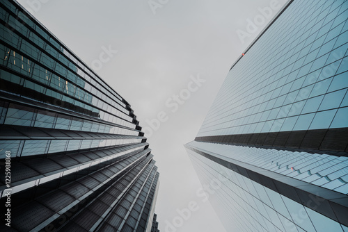 Business skyscrapers in the Financial District of London Downtown, England