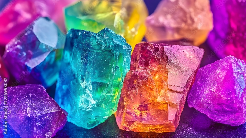 Vibrant Rainbow Crystals Gemstones Macro Photography Vibrant Rainbow Crystals Gemstones Macro Photography