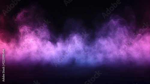 Purple and blue smoke background, dark studio, atmospheric scene, ideal for design