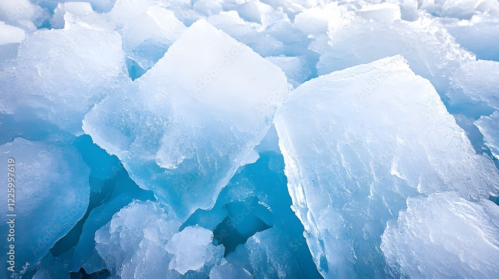 Obraz premium Stunning Blue Ice Cubes Texture Background