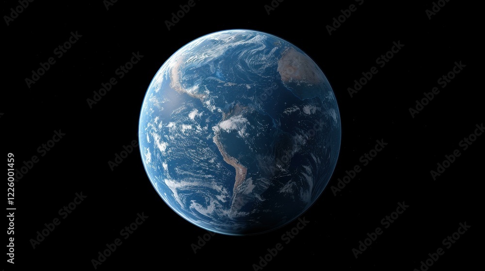 Stunning view of our planet from space, showcasing vibrant continents and deep oceans that invite exploration. Stunning view of our planet from space, showcasing vibrant continents and deep oceans that invite exploration.