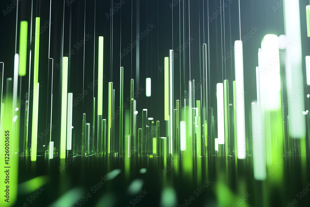 Vivid Digital Data Visualization: Dynamic Green and White Bar Graphs for Enhanced Analytical Insight Vivid Digital Data Visualization: Dynamic Green and White Bar Graphs for Enhanced Analytical Insight