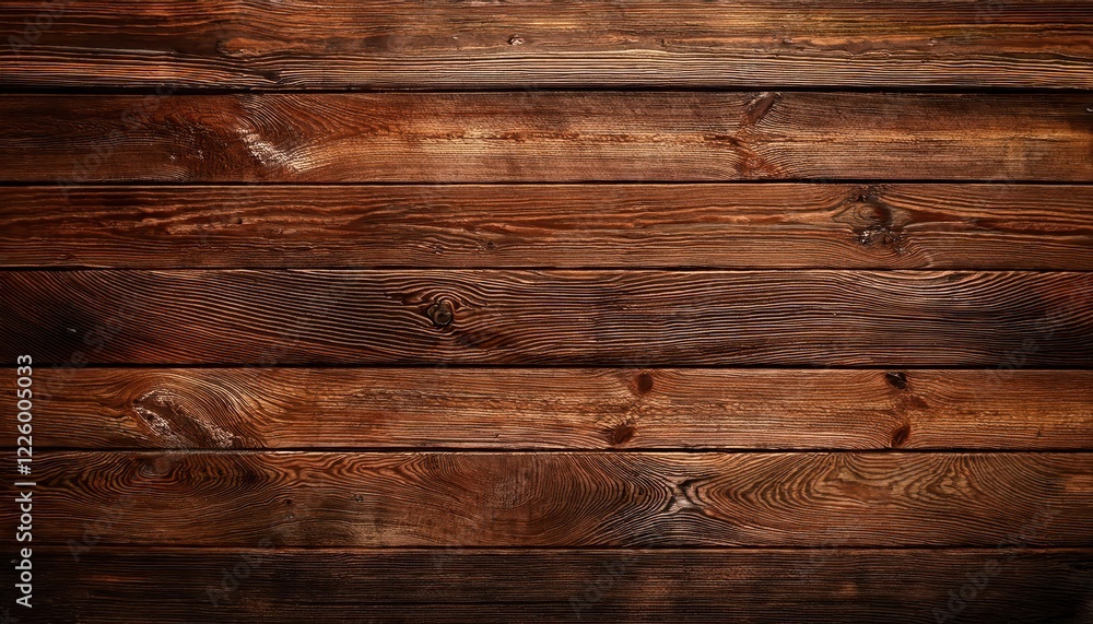 Naklejka premium Warm Textured Rustic Wood Wall Showcasing Natural Imperfections in a Cozy Cabin Setting, Capturing Authentic Country Charm.