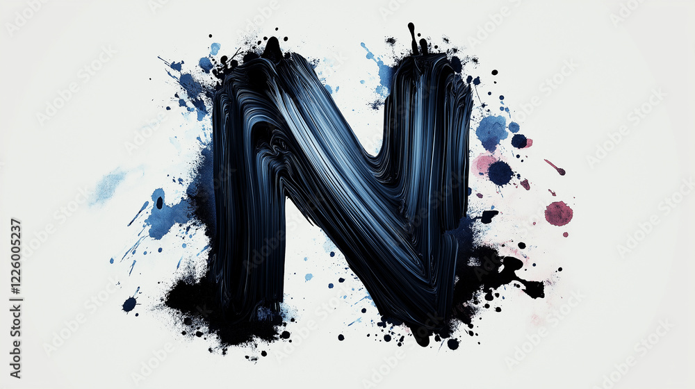 Obraz premium 3D Ink Splatter Letter: Unique Custom Art for Modern Home Decor and Personalized Gifts
