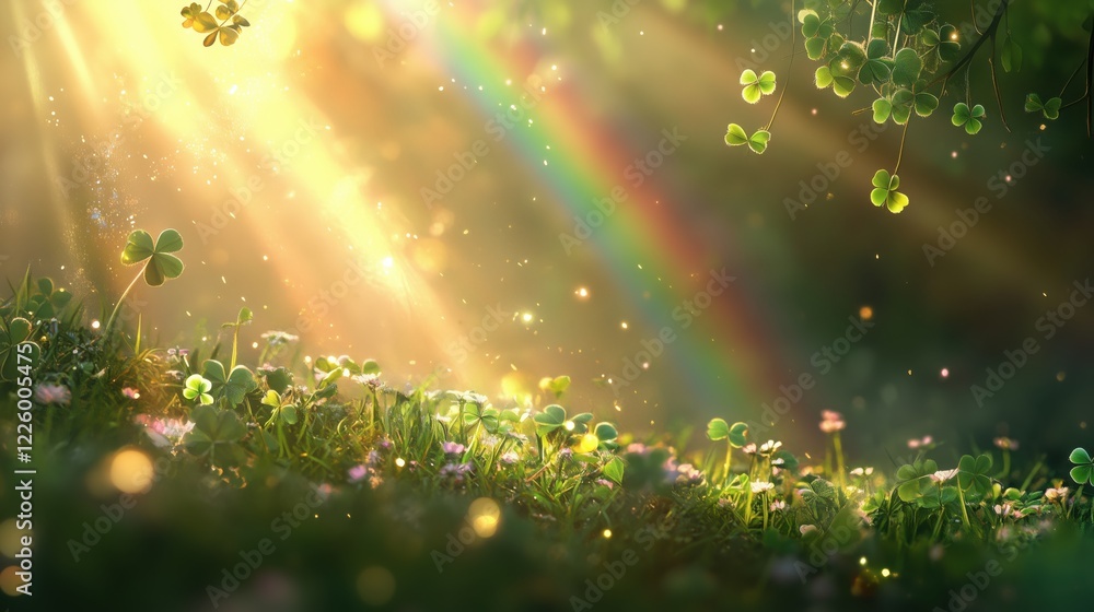 Dappled sunlight rainbow nature scene St. Patrick's day Dappled sunlight rainbow nature scene St. Patrick's day