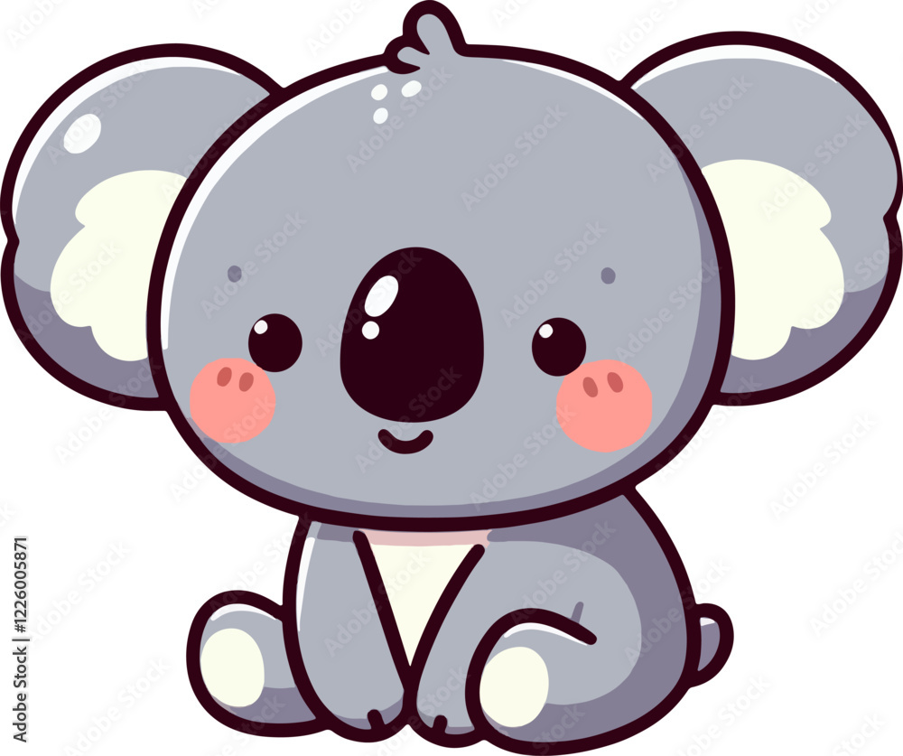 cute cartoon vector koala isolated on the white background cute cartoon vector koala isolated on the white background