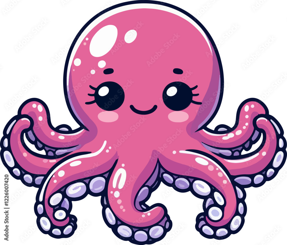 cute cartoon vector octopus isolated on the white background cute cartoon vector octopus isolated on the white background