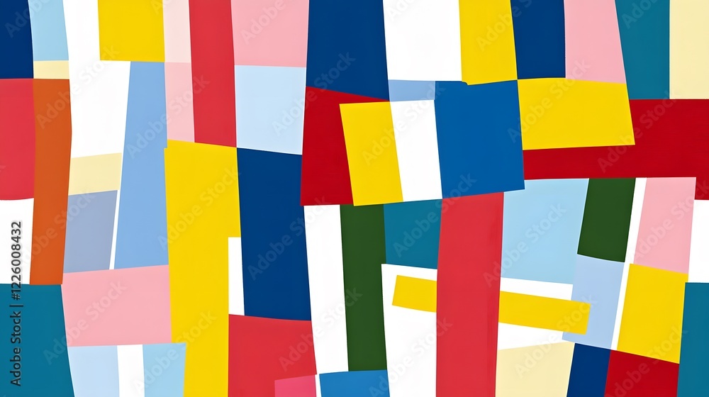 Fototapeta premium Abstract Geometric Colorful Pattern Background Bright Bold Shapes Design