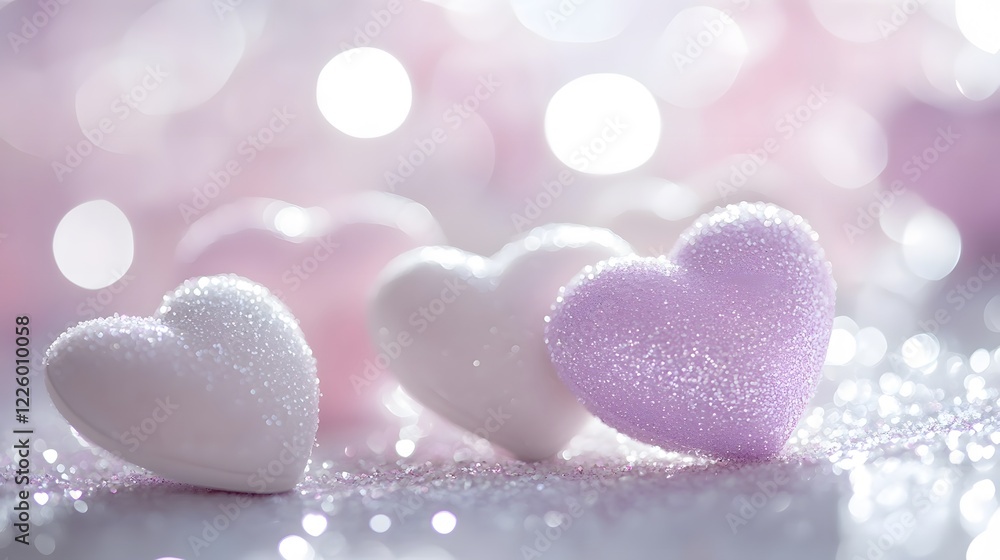 Glittery Hearts Valentine's Day Background Glittery Hearts Valentine's Day Background