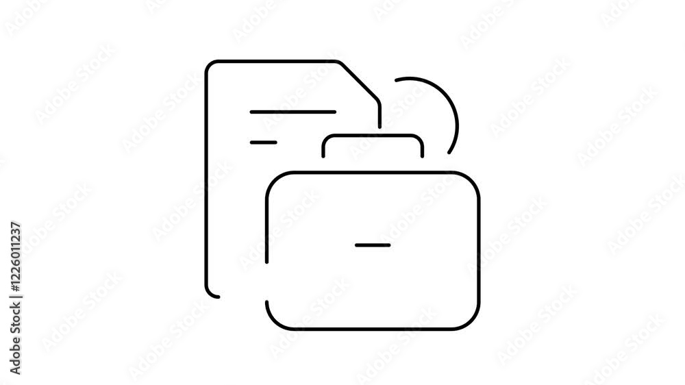 Pofessional Business Icons in Motion. Business Contract, Portfolio and Coin Animation. Pofessional Business Icons in Motion. Business Contract, Portfolio and Coin Animation.