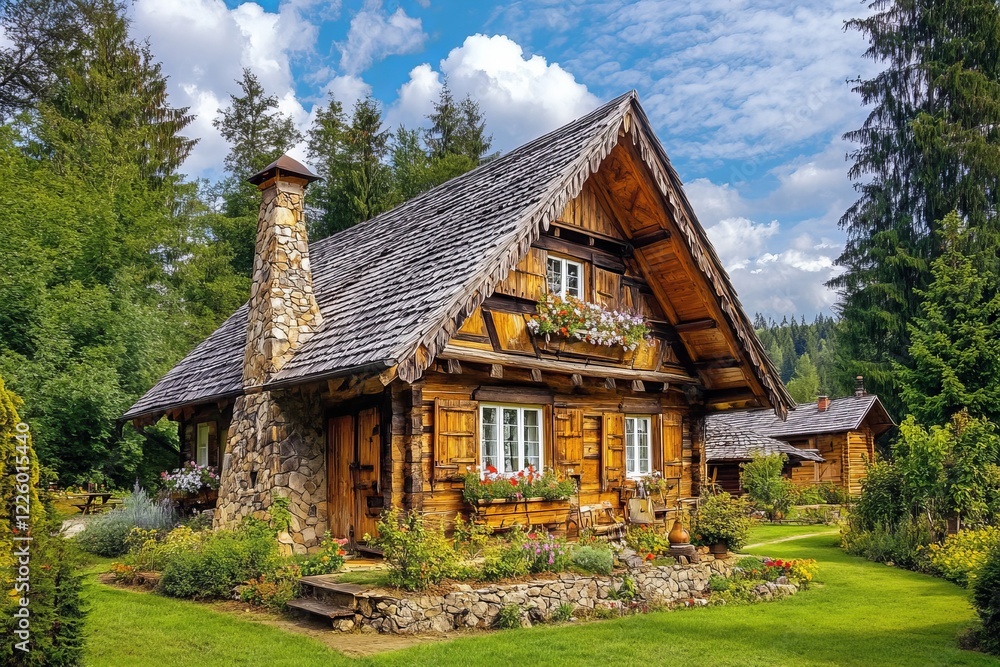The traditional Black Forest House, named `Schwarzwaldhof` The traditional Black Forest House, named `Schwarzwaldhof`