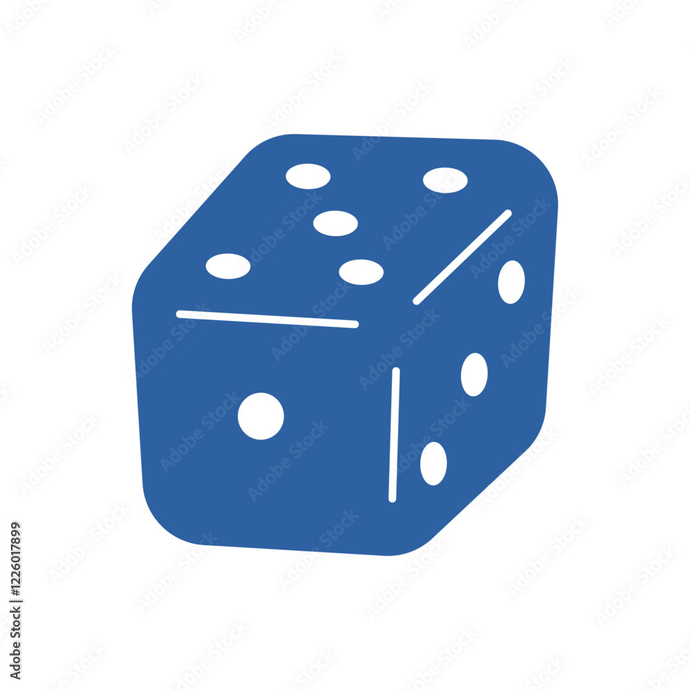 Blue gambling dice vector icon Blue gambling dice vector icon