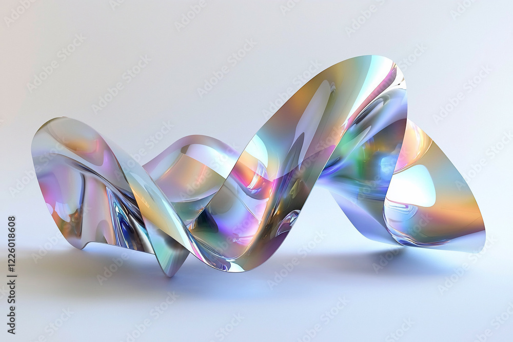 Abstract colorful sculpture twisting gracefully on a soft background, creating a playful visual effect Abstract colorful sculpture twisting gracefully on a soft background, creating a playful visual effect