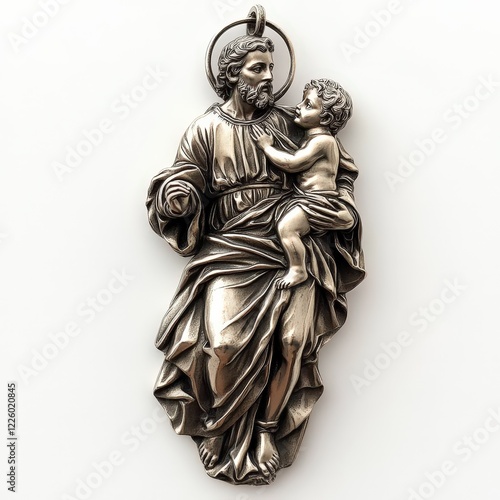 statue of Saint Christopher Protect_with_a_child_on_his_shoulder
