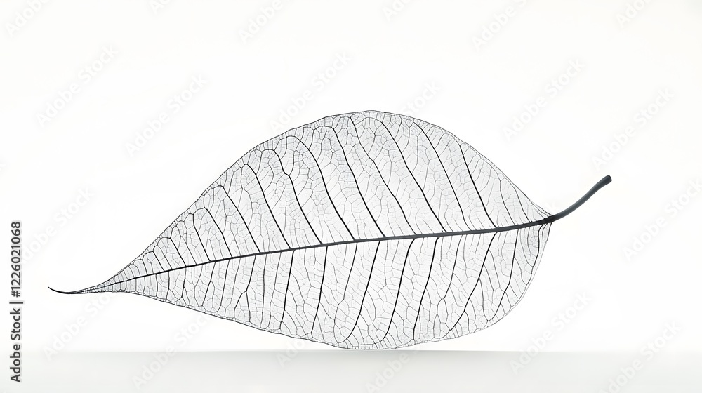 Skeleton Leaf, Delicate Nature Art Print, Monochrome Botanical Illustration Skeleton Leaf, Delicate Nature Art Print, Monochrome Botanical Illustration