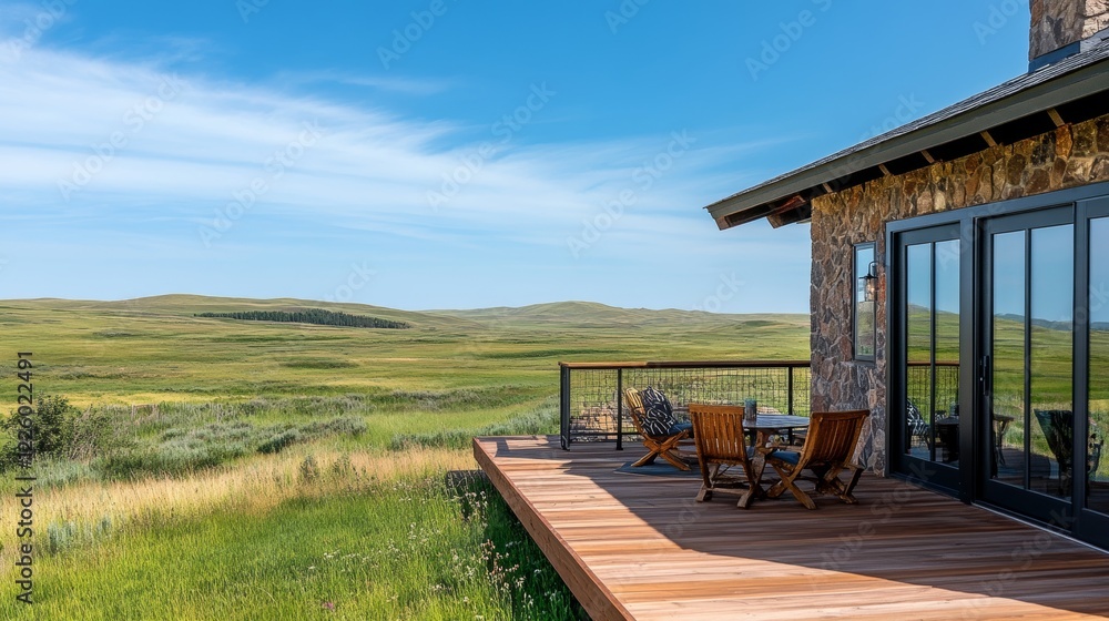 ranch house boasting an expansive back deck with breathtaking panoramic views of the surrounding nature ranch house boasting an expansive back deck with breathtaking panoramic views of the surrounding nature