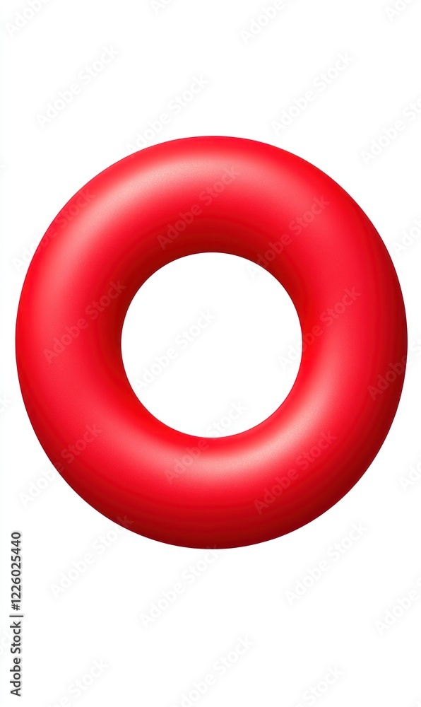 Red ring floating, isolated white background, graphic design element Red ring floating, isolated white background, graphic design element