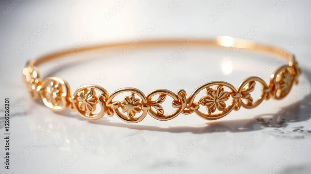 Close up of a Golden shining bracelet Close up of a Golden shining bracelet