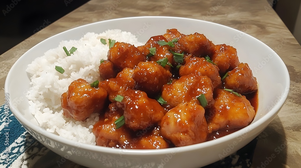 Delicious Sweet and Sour Chicken with Rice Bowl Delicious Sweet and Sour Chicken with Rice Bowl