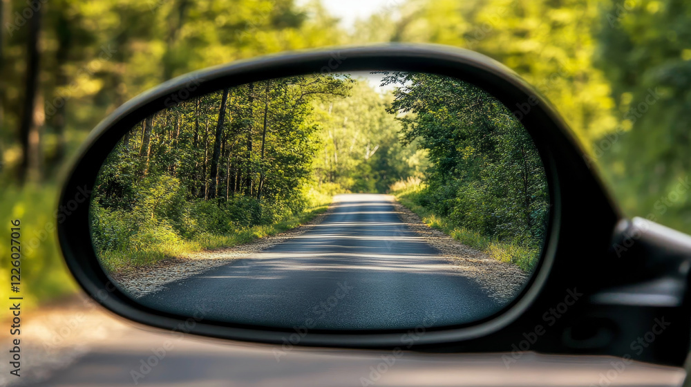 Reflections of the Journey: The Road Through a Vehicle’s Mirror Reflections of the Journey: The Road Through a Vehicle’s Mirror