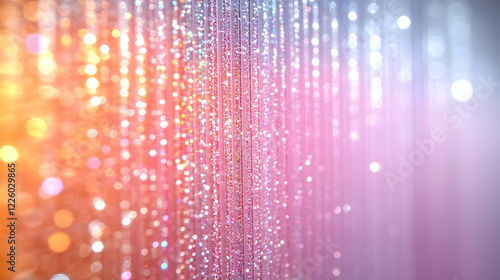 Wallpaper Mural Shimmering crystal curtain, colorful bokeh background, event backdrop, celebration decor Torontodigital.ca