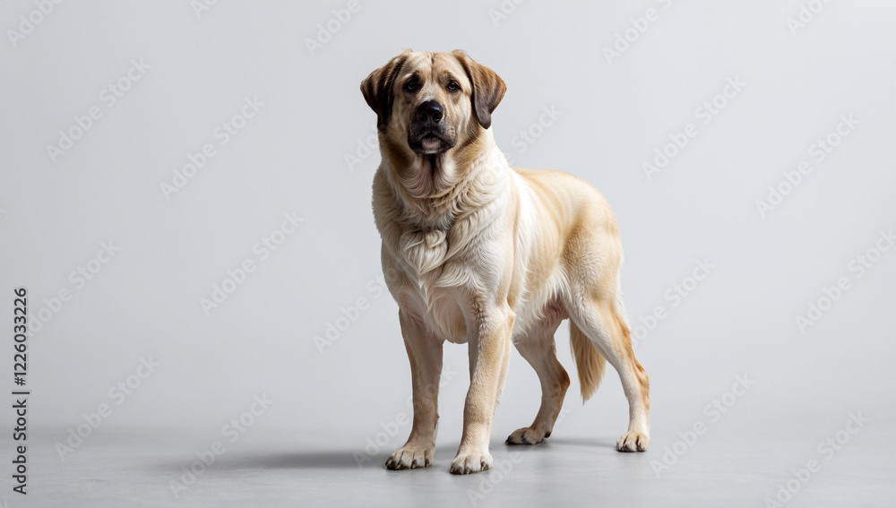 Professional Studio Portrait of an Anatolian Shepherd Against Immaculate White Background - Generative AI Professional Studio Portrait of an Anatolian Shepherd Against Immaculate White Background - Generative AI