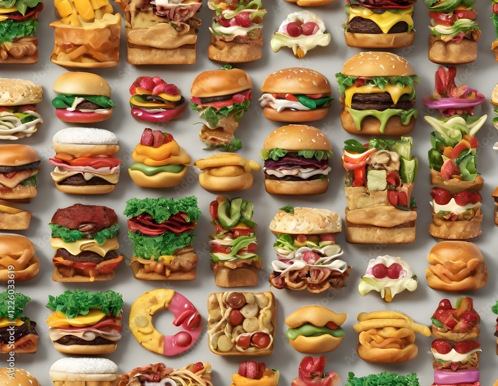 set of food background set of food background