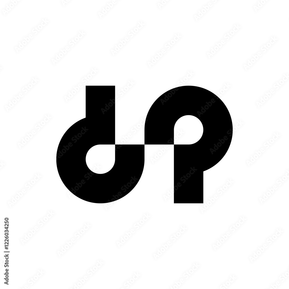 Letter DP simple minimal modern monogram logo Letter DP simple minimal modern monogram logo