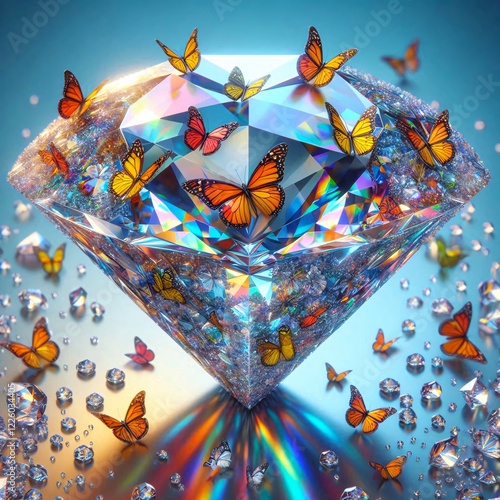 Diamond and butterflies