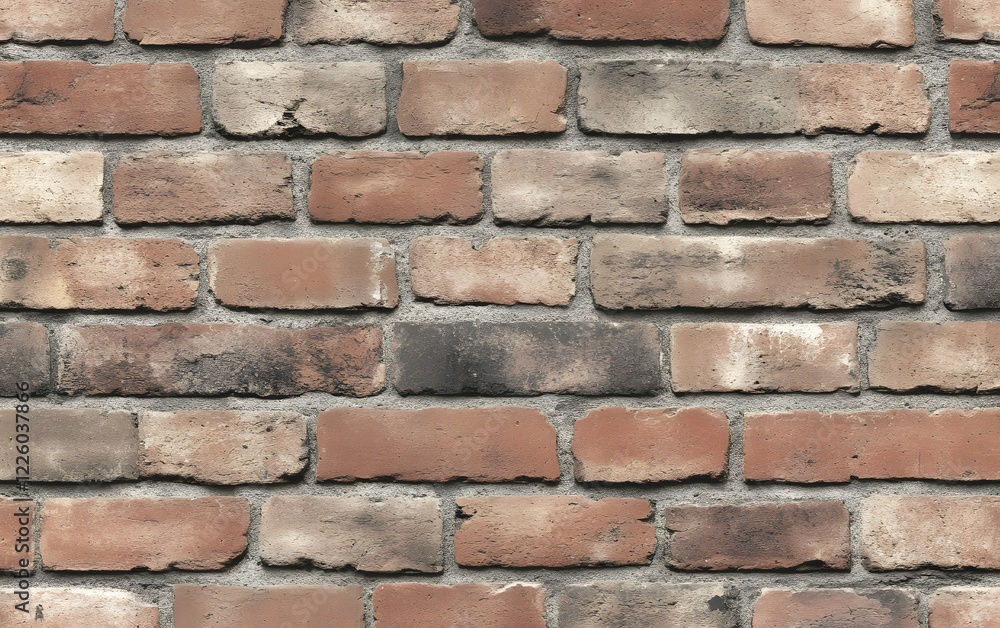 Naklejka premium Rustic Red Brick Wall Texture Seamless Pattern