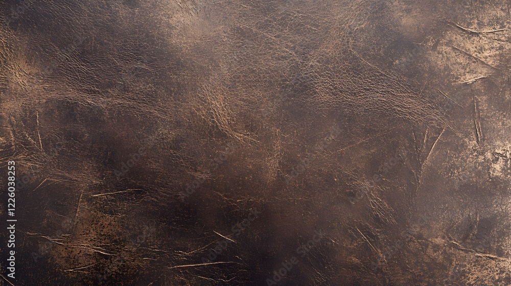 Naklejka premium Dark Brown Leather Texture Background Distressed Vintage Aged Surface