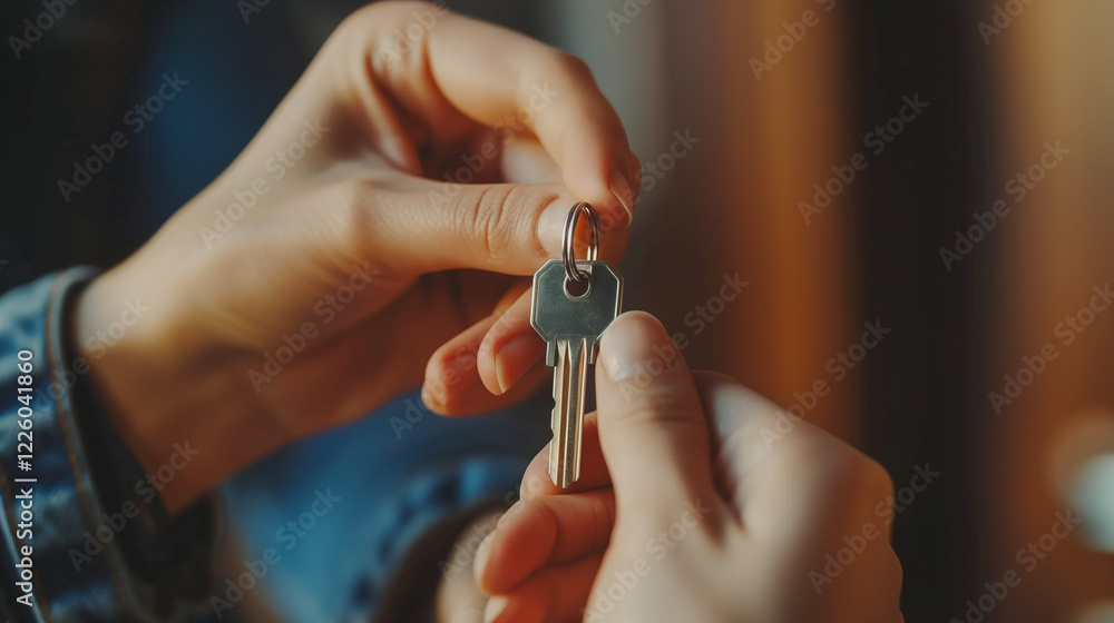 Fototapeta premium Close-up of hand holding a key.