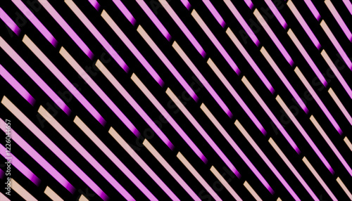 Diagonal stripes with vibrant neon colors on black background