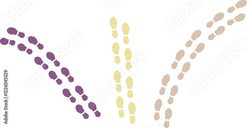 the illustration of footprints that are going in different directions 