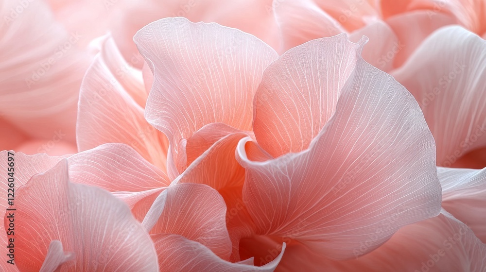 Delicate Peach Flower Petals Softly Unfurling Delicate Peach Flower Petals Softly Unfurling
