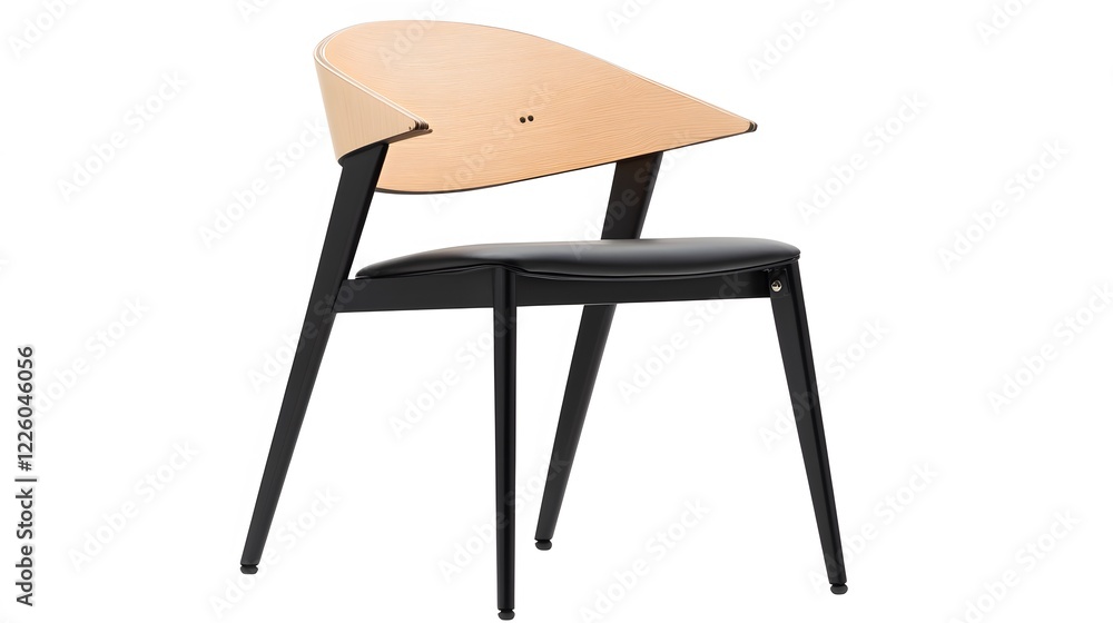 Modern Black Metal and Wood Dining Chair Design Modern Black Metal and Wood Dining Chair Design