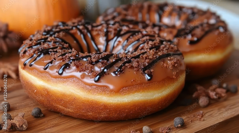 Delicious Caramel and Chocolate Donuts Delicious Caramel and Chocolate Donuts