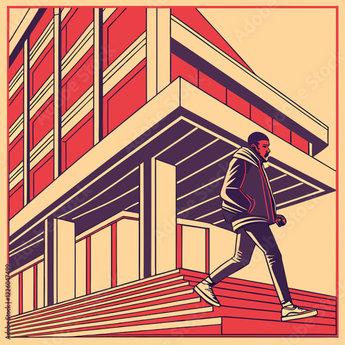 Modern abstract artwork collection, vector minimalistic posters with geometric shapes, brutalism style inspired graphic, bold Y2k futuristic aesthetic, form distortion effect, color set 6  