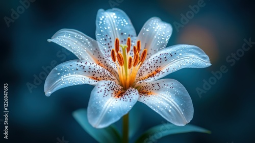 Stunning Close-Up of a Dew-Kissed Lily