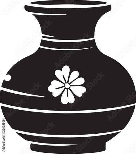 Stylish Ceramic Vase with Elegant Floral Motif Ideal for Enhancing Home Aesthetics Silhouette Style