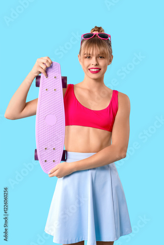 Young woman dressed as doll...