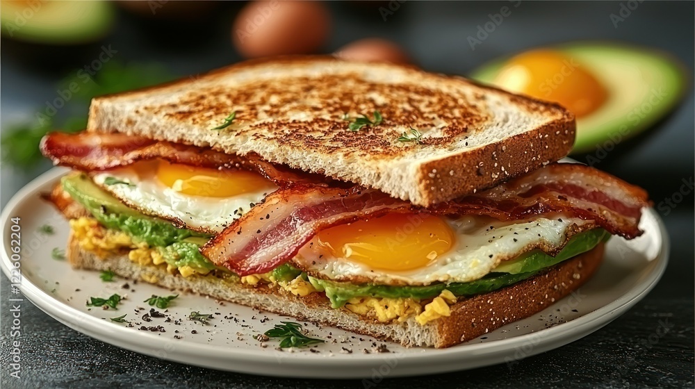 Delicious Bacon Avocado Egg Sandwich Delicious Bacon Avocado Egg Sandwich