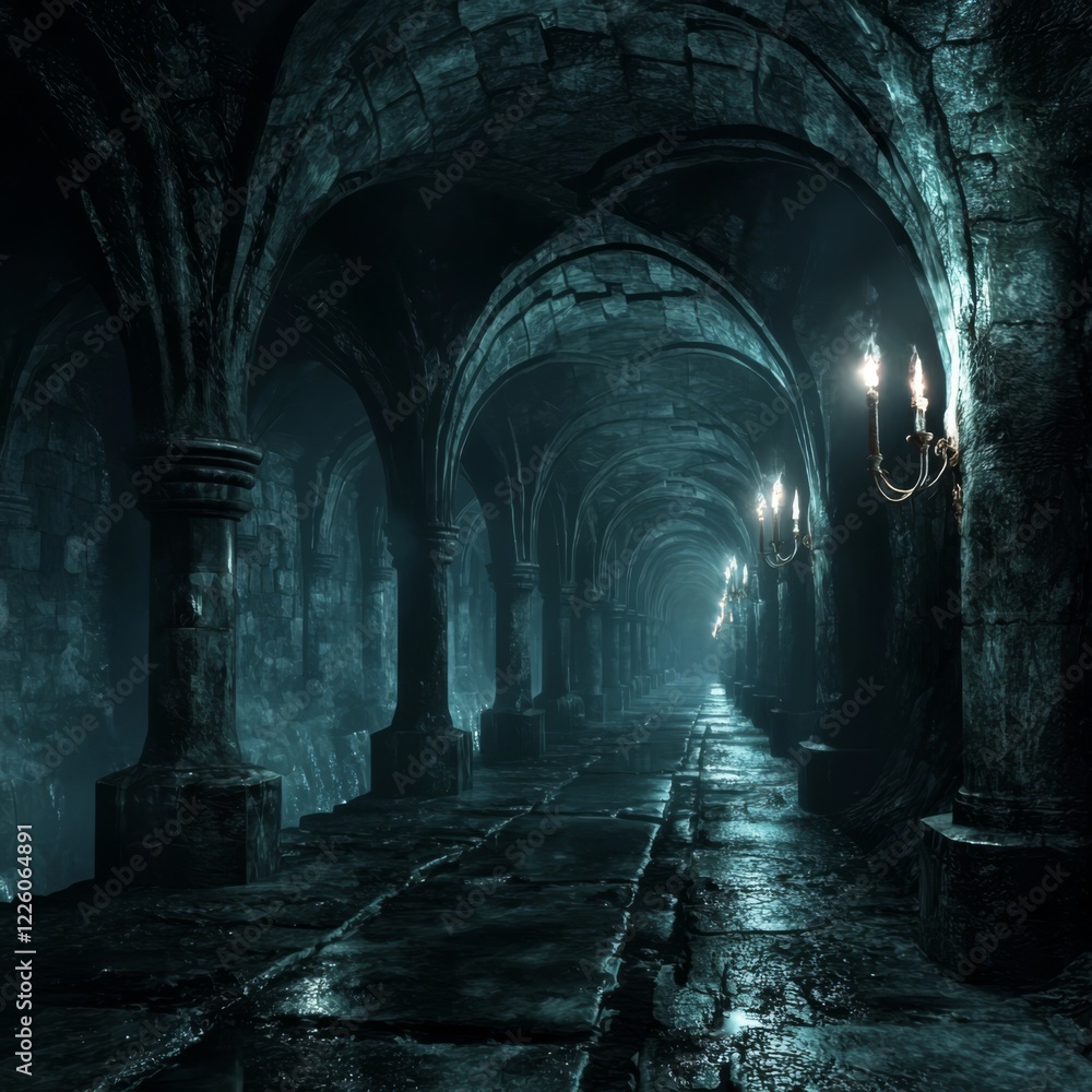 Naklejka premium A Journey Through Endless, Haunting Underground Chambers