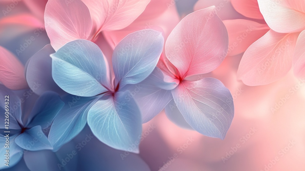 Delicate Pastel Hydrangea Petals Softly Bloom Delicate Pastel Hydrangea Petals Softly Bloom