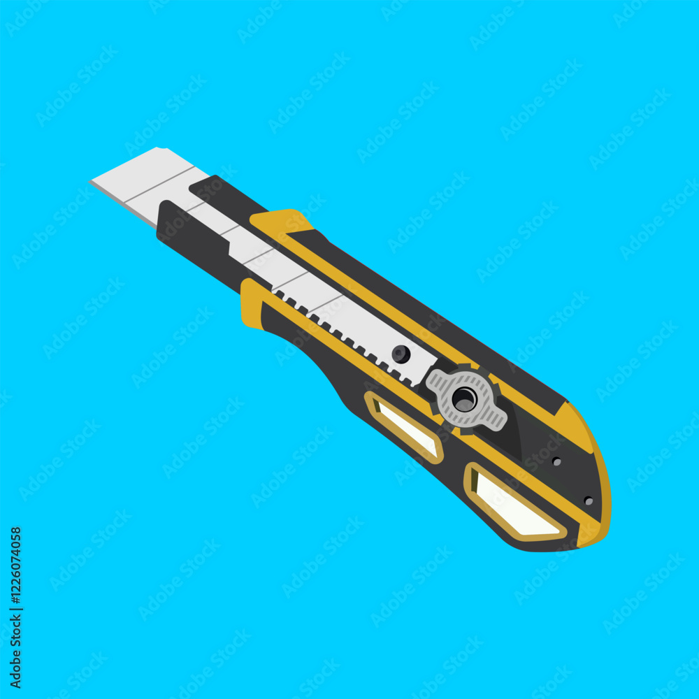 utility knife box cutter cartoon vector isolated object utility knife box cutter cartoon vector isolated object