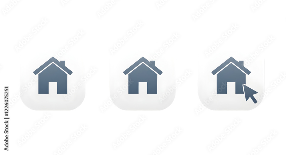 set of different home buttons isolated on transparent background set of different home buttons isolated on transparent background