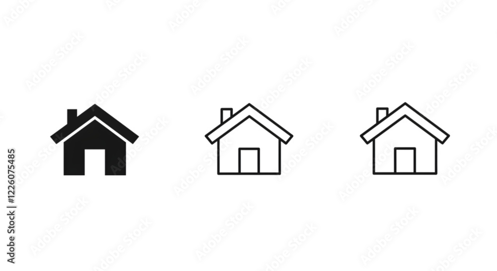 set of different home buttons isolated on transparent background set of different home buttons isolated on transparent background