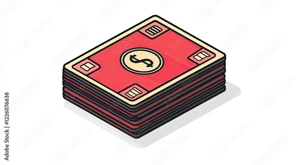 A Stack of Red Paper Money Bills Showing Dollar Sign A Stack of Red Paper Money Bills Showing Dollar Sign